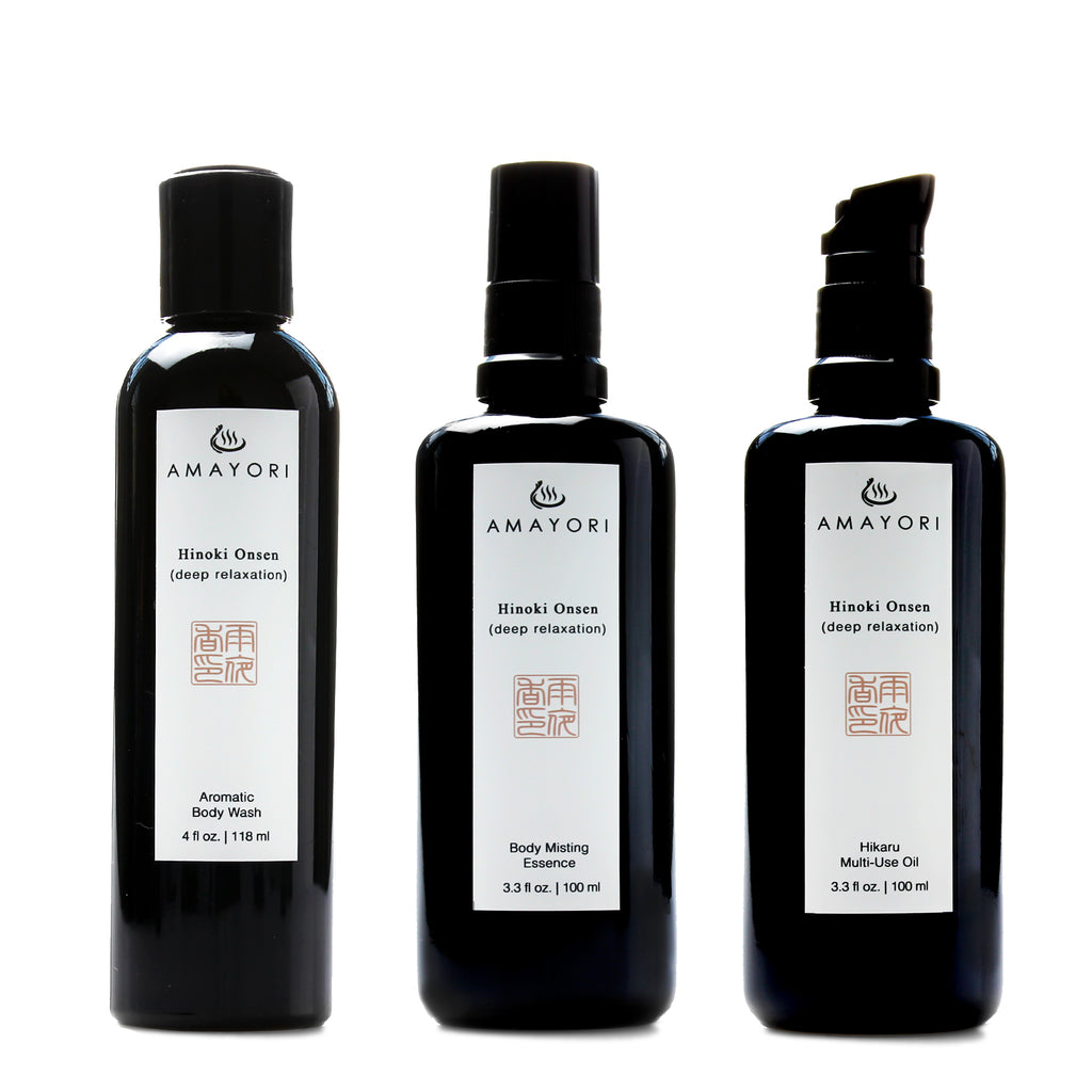 The Hinoki Onsen Bathhouse Body Care Trio – Amayori